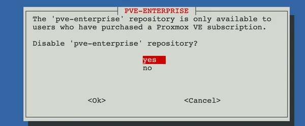 Disable Proxmox enterprise repository in post-install script