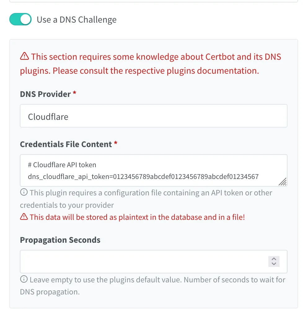 Configuring Nginx Proxy Manager To Use Cloudflare As DNS Provider